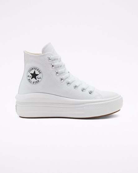 Sapatos Plataforma Converse Chuck Taylor All Star Move Cano Alto Feminino Branco Bege Branco Pretas | PT F09P85T